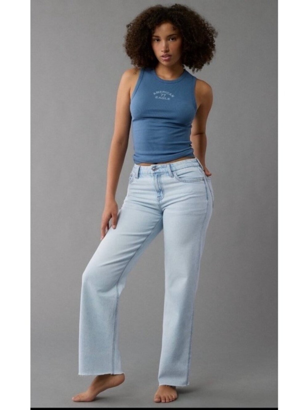 American Eagle Curvy Stovepipe Jeans Women’s Sz 16 (33W)  Light Wash NWT